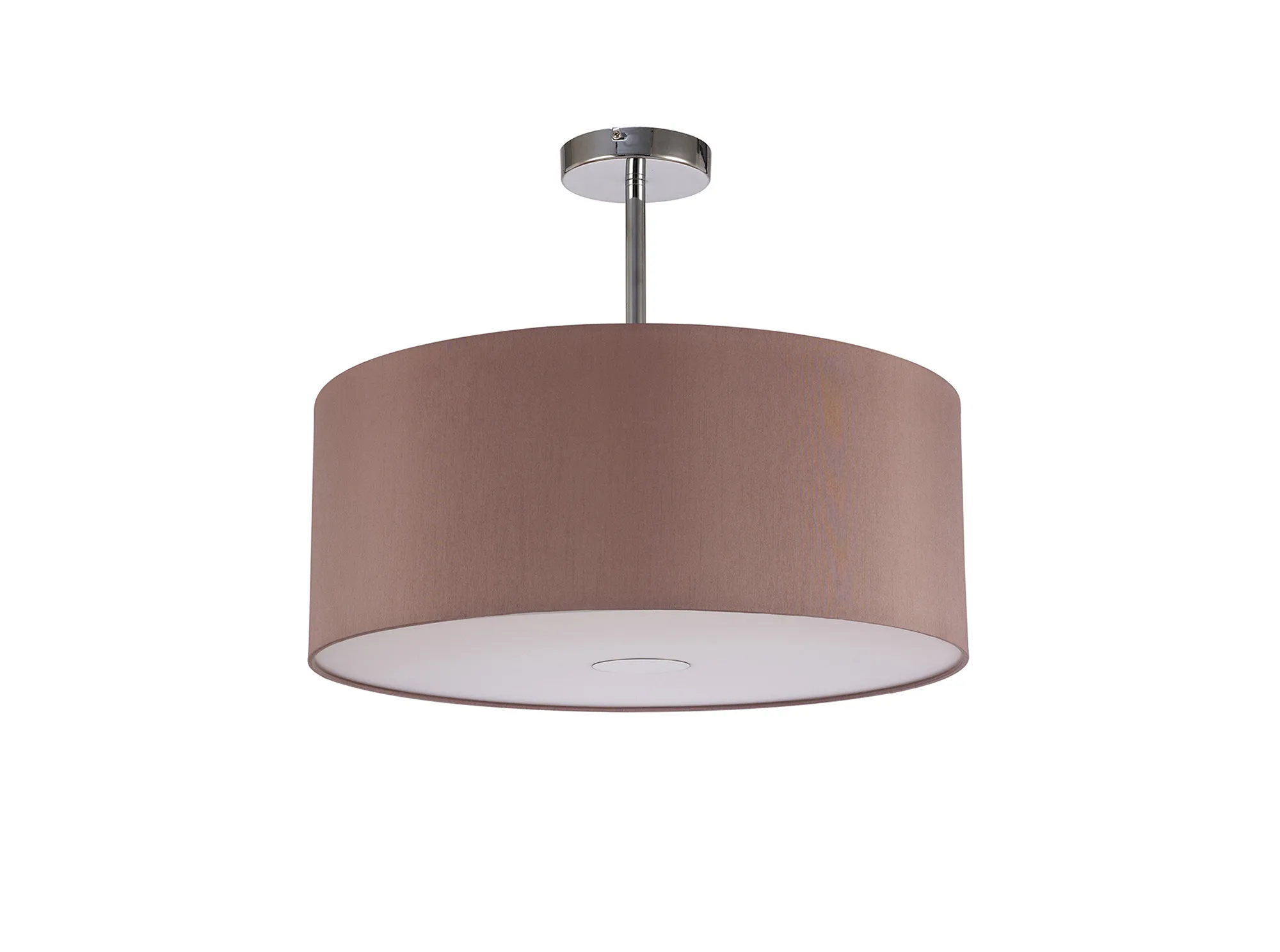 Baymont 50cm Semi Flush 1 Light Polished Chrome, Taupe/Halo Gold, Frosted Diffuser DK0105  Deco Baymont CH TA